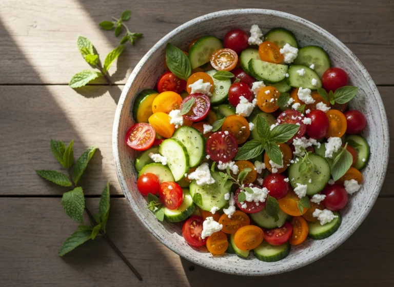 Greek Cucumber Tomato Salad With Feta (easy Side) That Wows
