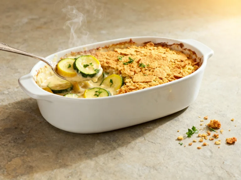 Easy Baked Zucchini and Squash Casserole With Buttery Cracker Topping