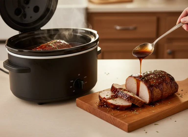 Balsamic Brown Sugar Crock Pot Pork Loin – Set and Forget