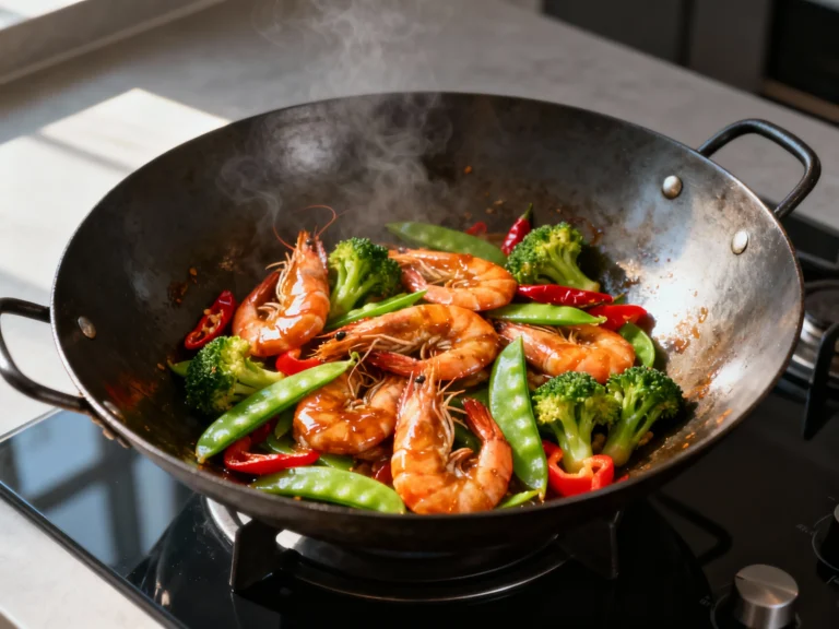 Healthy Prawn Stir-fry – Ginger Garlic Veggie Skillet in 15