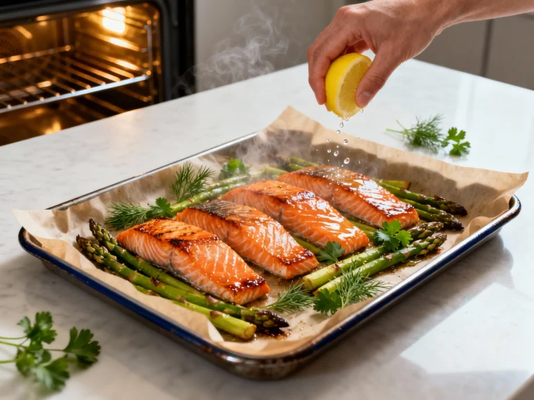 Sheet Pan Salmon and Asparagus: 20 Minute Healthy Dinner